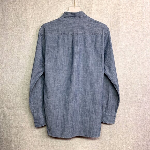 Peter Millar Tamworth Chambray Cotton Sport Shirt Color Indigo - NWT - Picture 3 of 6